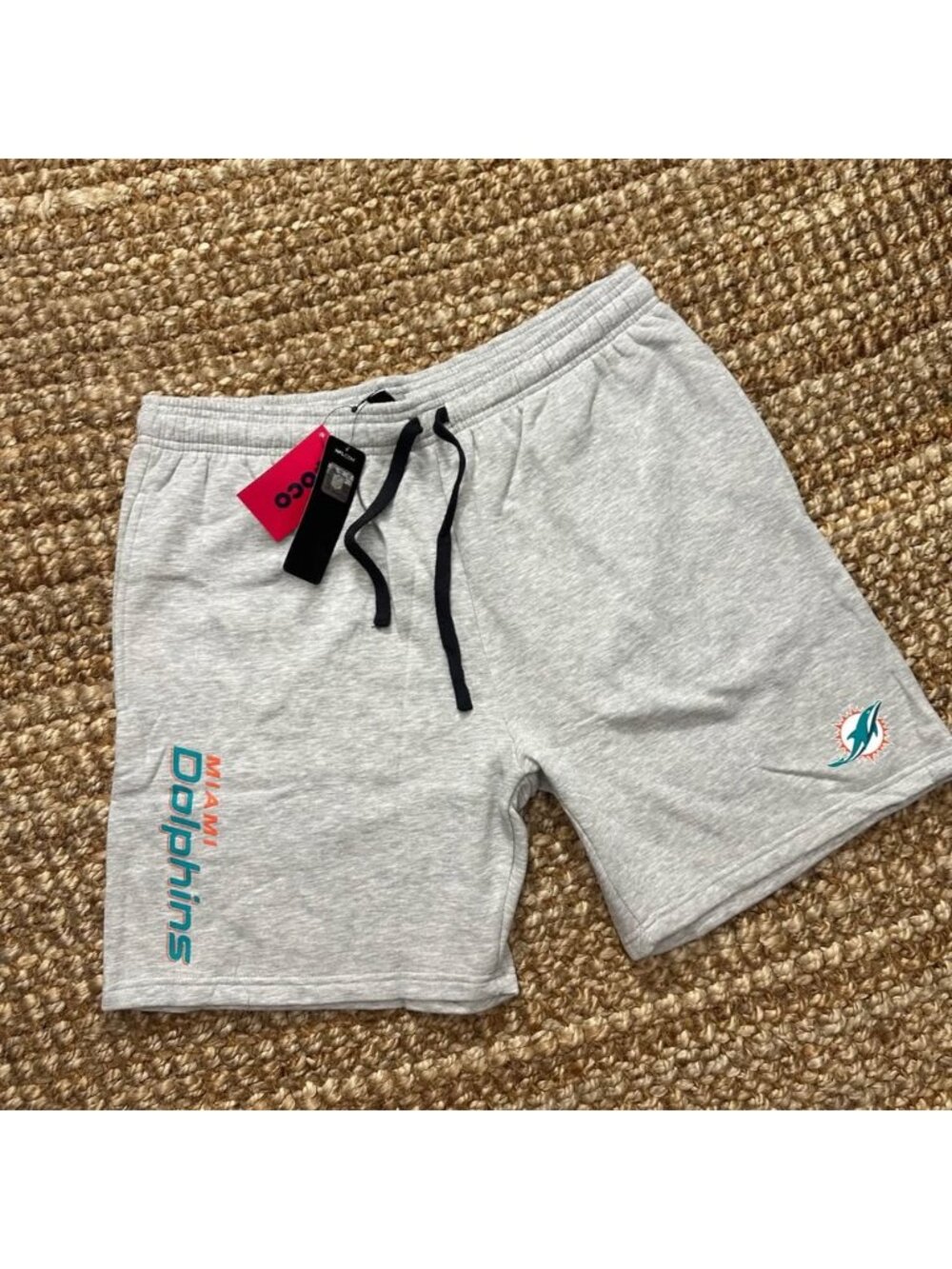 New FOCO NFL Miami Dolphins Mens Sweat Shorts Heather Gray Drawstring 2XL or XXL